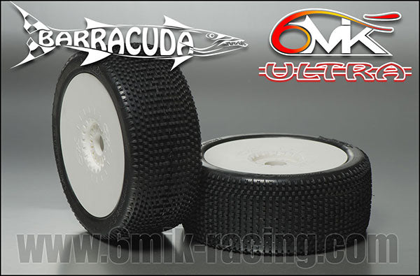 BARRACUDA 2.0 Tyres in 15/25 compound glued on White rims (Pair)