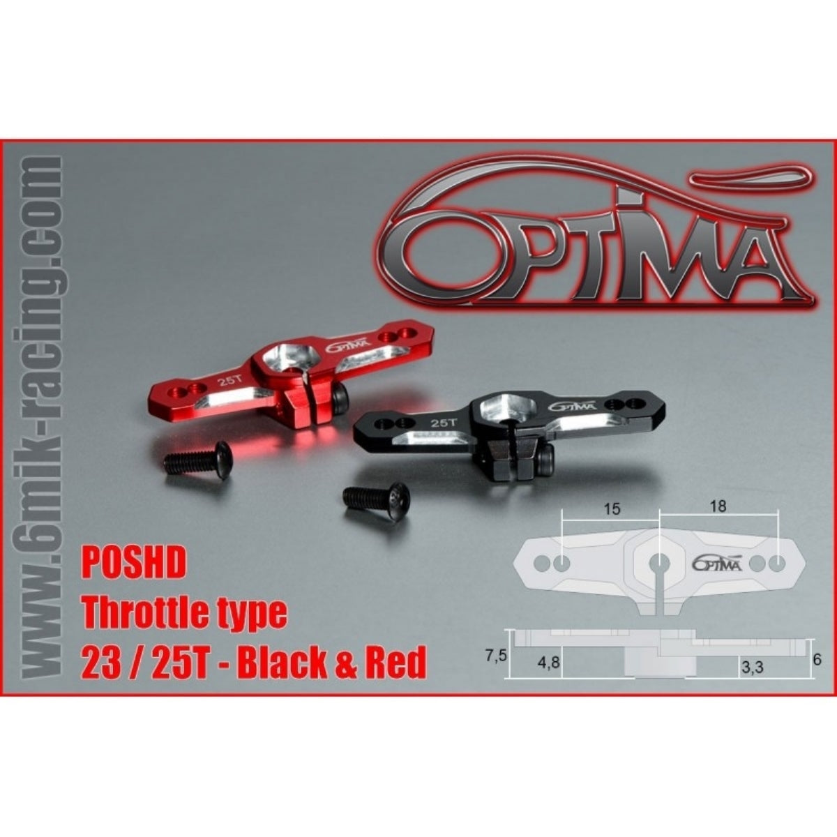 Throttle servo arm (Black/25T)