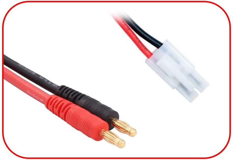 Charging Cable 4mm Bullet Plug - Tamiya 300mm
