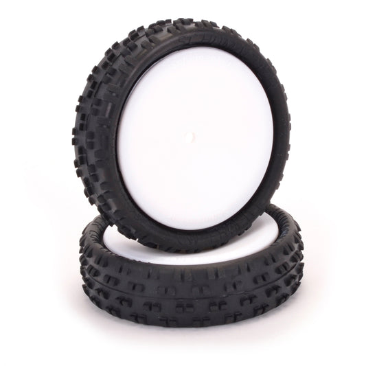 Pneus Schumacher avant 2wd Cut Stagger 1:10 montés sur jantes (Gomme Jaune)