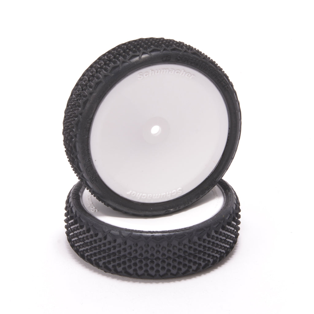 Pneus Schumacher avant 2wd Splinter 1:10 montés sur jantes (Gomme Jaune)