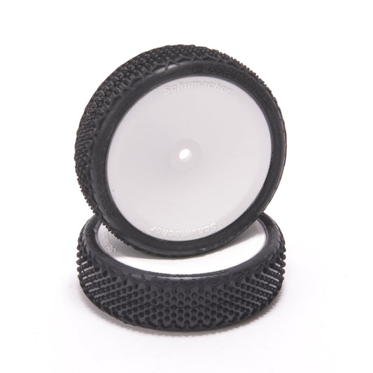 Pneus Schumacher avant 2wd Splinter 1:10 montés sur jantes (Gomme Jaune)